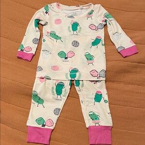Kids Fun Print Pajamas - Cream and Pink